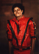 Michael Jackson 5 foto poster thriller 1983 sorriso backstage P - poster senza cornice