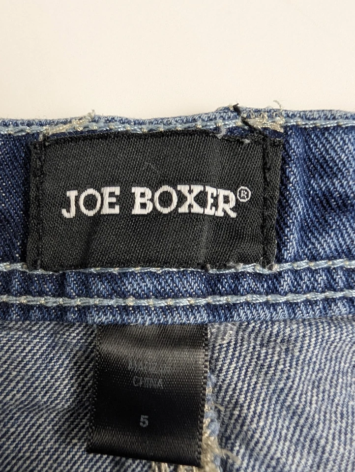 Joe боксера джинсовой ткани Jean шорты искусственно состаренный кружевной отделки синий размер 5 женщин повседневный - Изображение 4 из 4