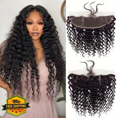 Rebasar 12 Inch Deep Wave Lace Frontal Closure