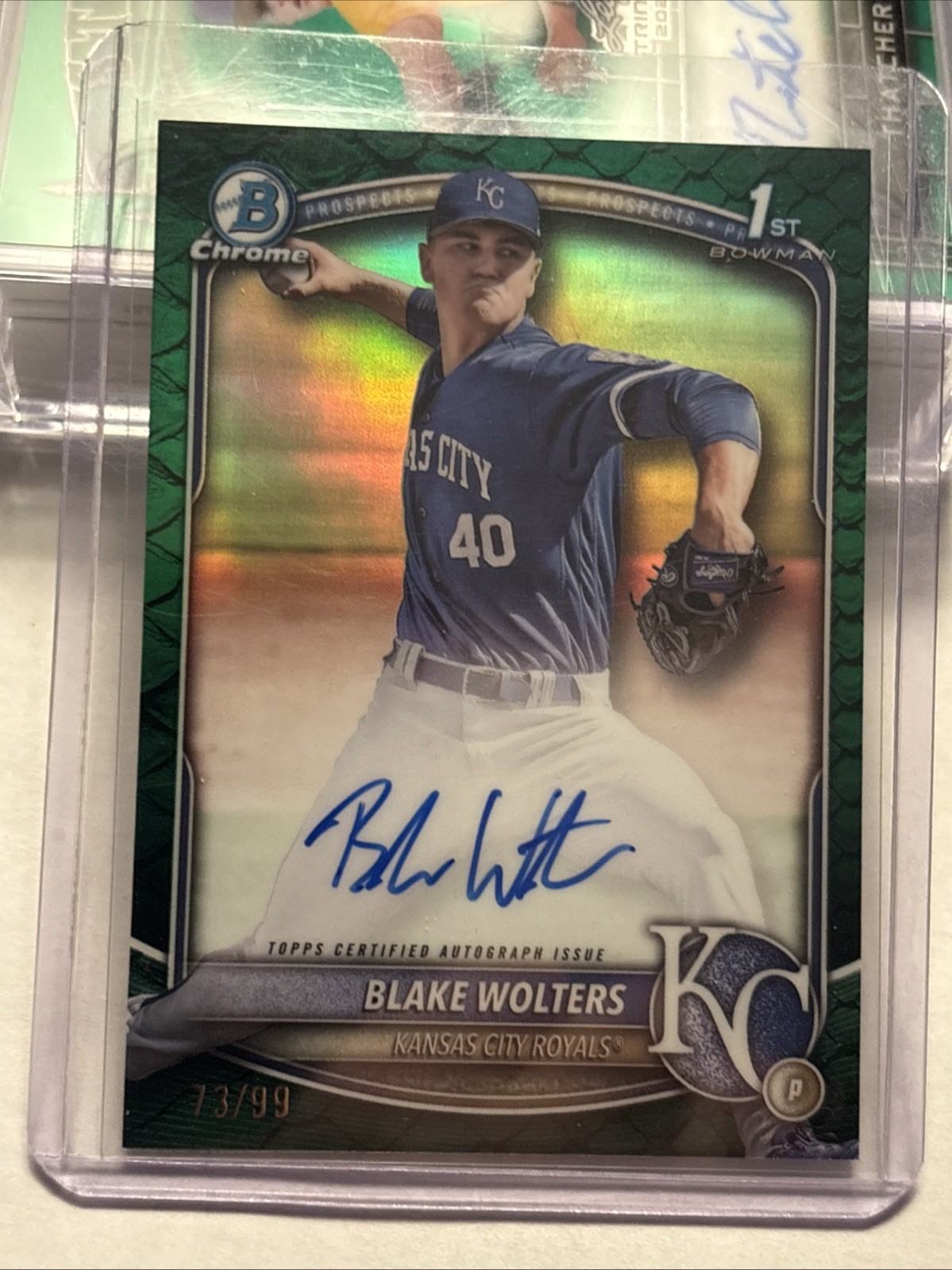 2025 Bowman Chrome - Blake Wolters - Green Reptilian 1st AUTO #/99
