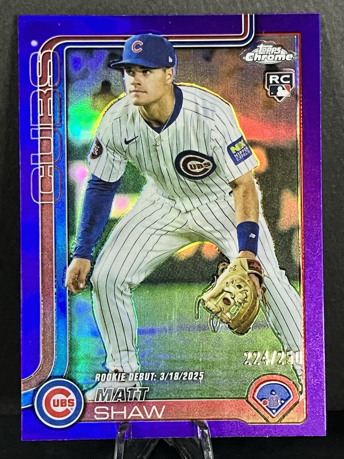 2025 Topps Chrome - Matt Shaw #219 Purple Refractor /250 (RC) Rookie Debut