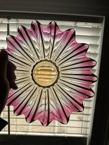 VTG Federal Glass Celestial Marigold Iridescent Scalloped Edge Bowl Circa 1970”s