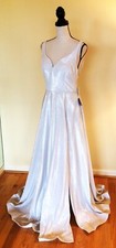 Windsor NWT Silver Sparkly Formal Evening Gown Dress, Juniors 11