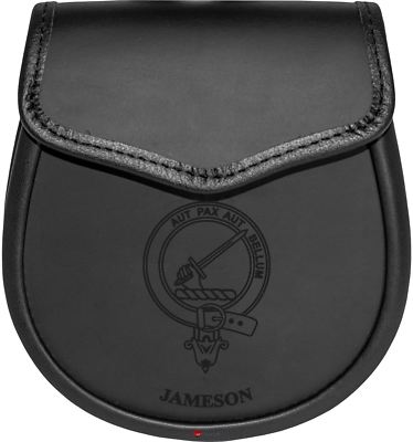 Jameson Leather Day Sporran Scottish Clan Crest