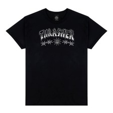 Thrasher Magazine BARBED WIRE Skateboard T Shirt BLACK