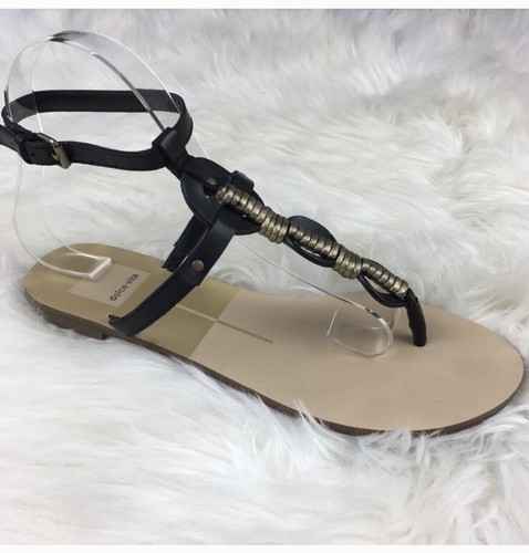 Dolce Vita Black Gold Slingback Sandals 7.5 Womens | eBay