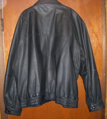 Men's BURK'S BAY Black Leather Zip-Up Jacket - Size XXL | eBay