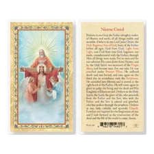 Angels with Holy Trinity - Nicene Creed - Laminated Holy Card E106-181
