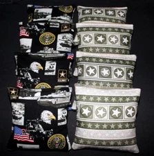  US ARMY MILITARY 8 CORNHOLE BEAN BAGS/ BAGGO TOSS GAME Top Quality Handmade!