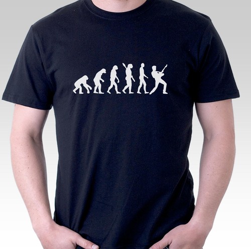 funny t shirt guitar player evolution 
