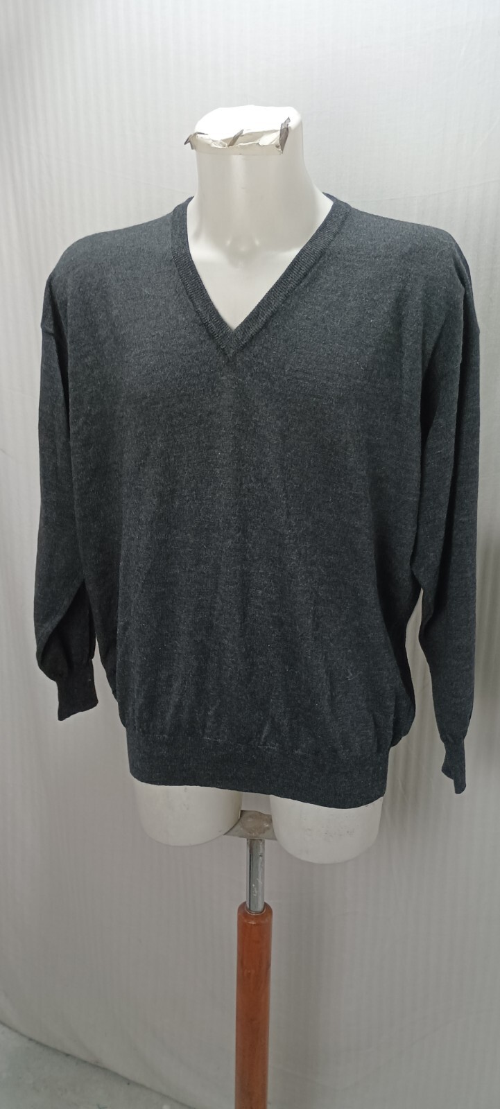 articolo e575 maglione uomo yves saint laurent grigio taglia 7 XXL lana misure