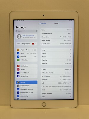 Apple iPad Pro (9.7-inch) A1674 32 GB, Wi-Fi + 4G, 9.7 in - Silver