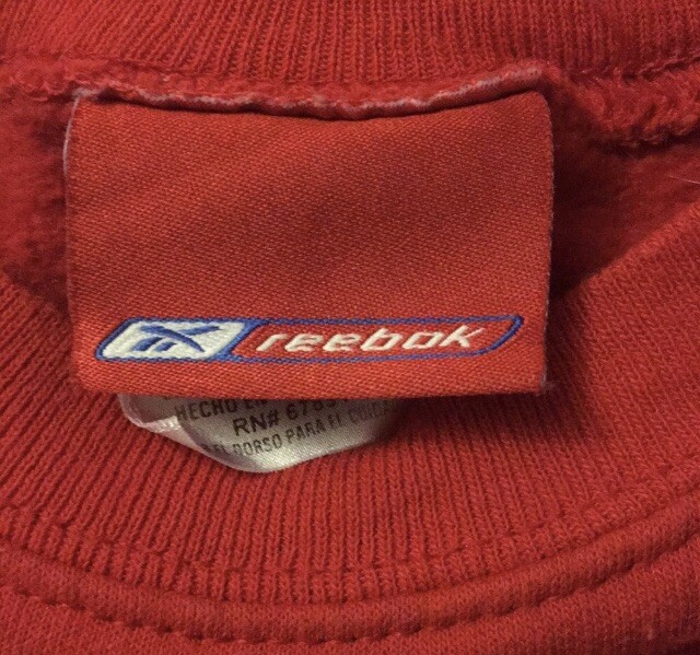 Reebok Sweatshirt 3T  Toddler Kids Red Multicolor Writing Rare Design Unisex image 9