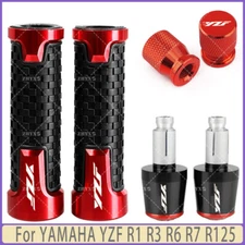 Red -For YAMAHA YZF R1 R3 R6 Motorcycle Handlebar Grips Bar End Cap Tire Valve
