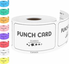 250 Punch Cards White 8 Color Selection Incentive Loyalty Reward Cards for ...