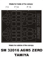 Mitsubishi A6M5 Zero Canopy Painting Mask To Tamiya Kit #32016 1/32 Montex