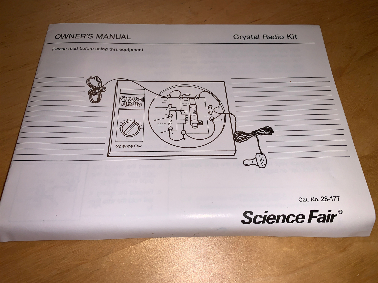 Vintage Science Fair (Radio Shack) Crystal Radio Kit 28177Missing PiecesAS IS eBay