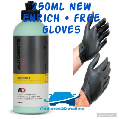AUTOBRITE DIRECT CORRECT IT 250ML ENRICH NEW POLISH COMPOUND MEDIUM CUT+GLOVES