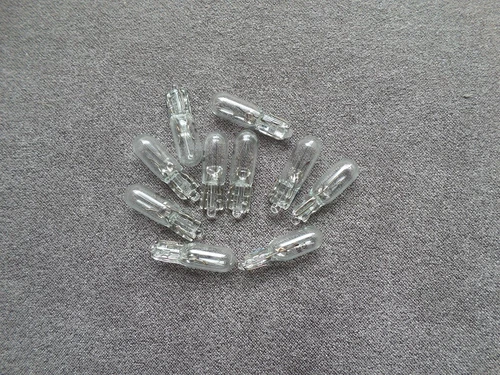 12V 1.2W T5 W2x4.6d Incandescent Glass Base Socket Dashboard Bulb 10pcs