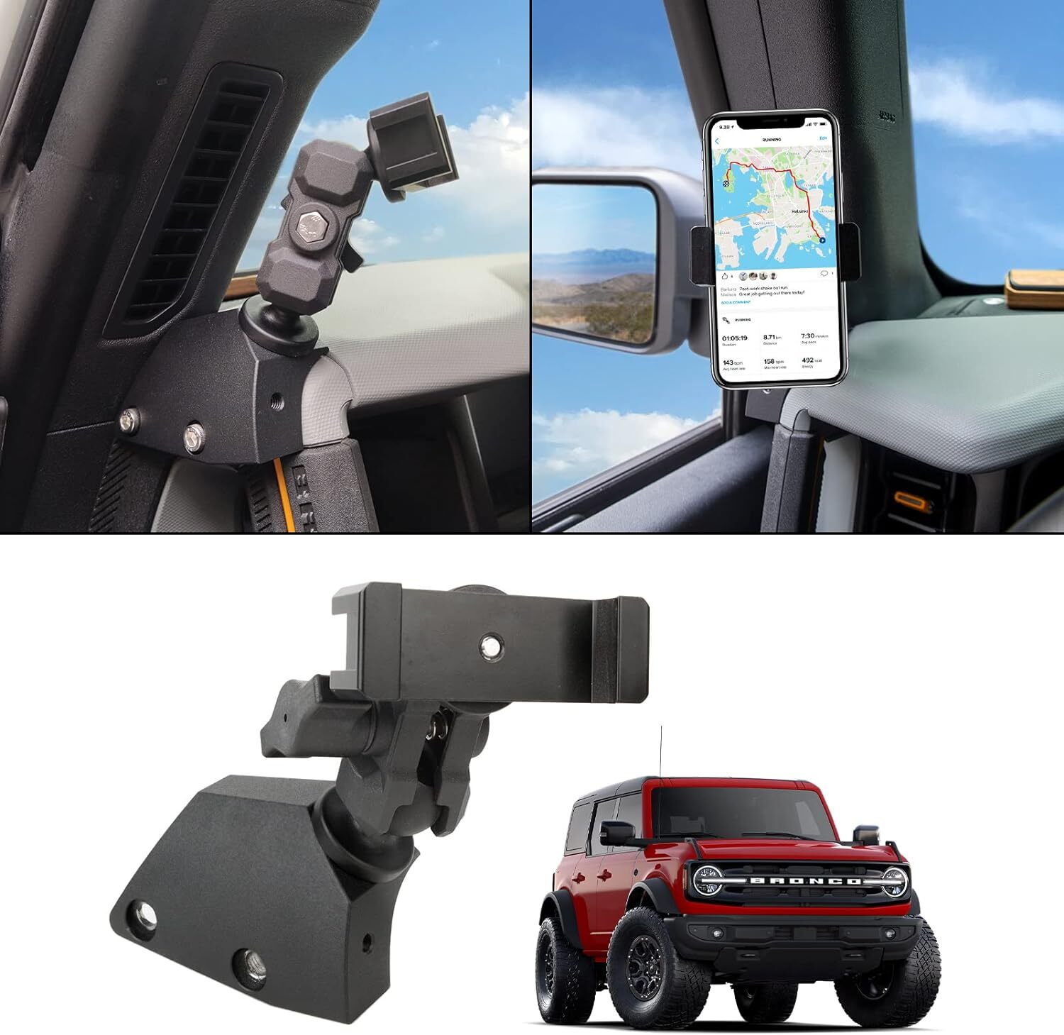 Dashboard Left Side Phone Holder Mount Anti Shake Stabilizer Custom Adjustable