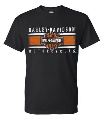 Harley-Davidson Men's Iconic Bar & Shield Crew-Neck Short Sleeve Shirt - Black
