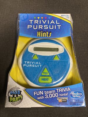 Trivial Pursuit Hints Electronic Trivia Game Pass & Party Hasbro A7288 2013