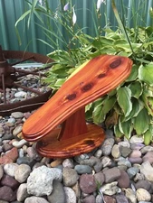 Handmade European Red Cedar Deer Skull Mount Taxidermy Wall Plaque Pedestal 