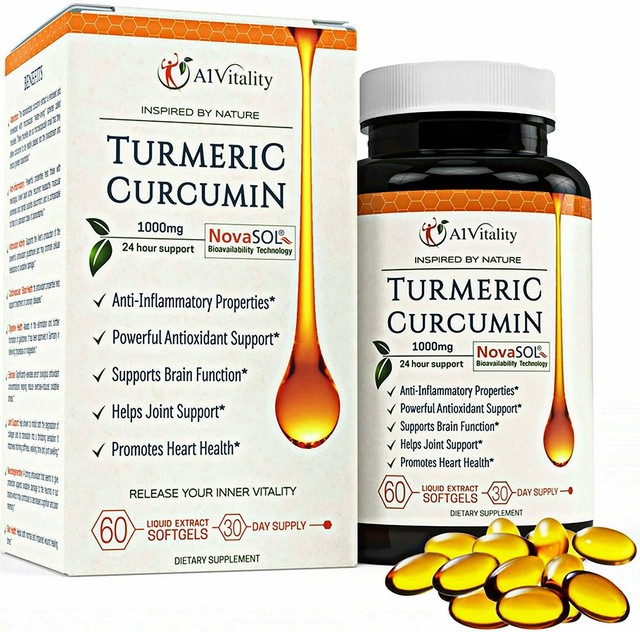 Turmeric Curcumin NovaSOL Softgels More Potent Than Bioperine