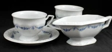 Rosenthal Blue Garland Group of 2 Cup & Saucer Sets and 1 Sauce Boat 407031