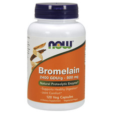 Now Foods Bromelain 2400GDU 500mg 120 VCap Healthy Digestion Joint Comfort 07/28