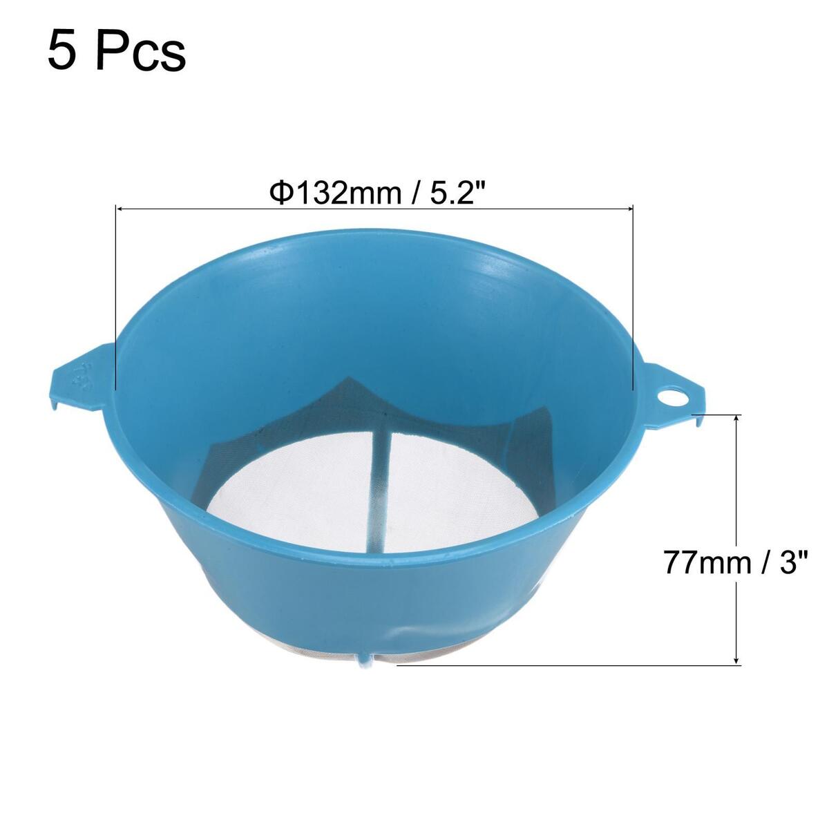 5Pcs Paint Strainer 150 Micron 132mmx77mm Cone Funnel Metal Mesh