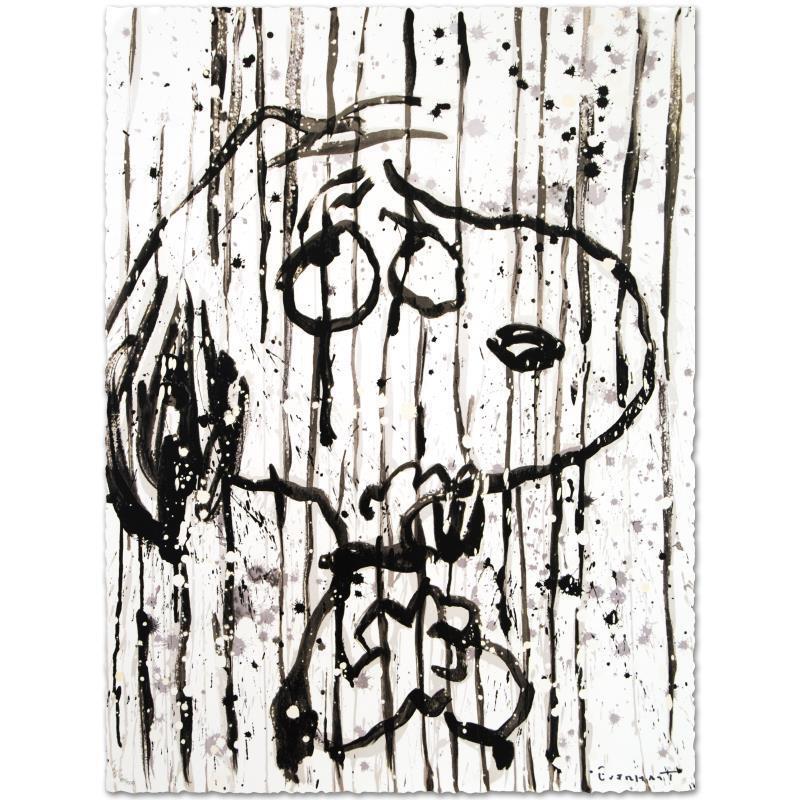 TOM EVERHART Dancing In The Rain Snoopy dog PEANUTS Hand signed