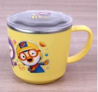 Rutschfester Pororo-Futterbecher Mit Deckel Aus Edelstahl FüR Kinder Und Babys