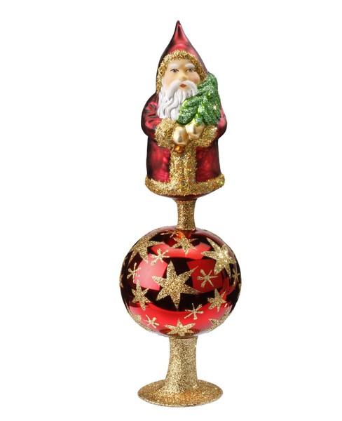 Christbaumschmuck Weihnachtsmann Santa Nikolaus Christbaumspitze 23Cm Inge-Glas-image