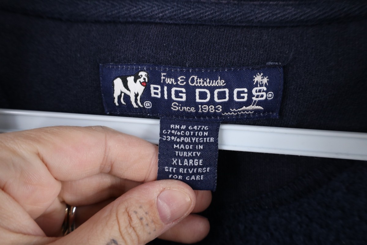 Vintage Big Dogs Mens XL Faded Heavyweight Baggy Fit Half Vintage Big Dogs Mens XL Faded Heavyweight Baggy Fit Half