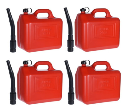 4xKanister 20L ROT PE Füllstand Benzinkanister Dieselkanister Kraftstoffkanister
