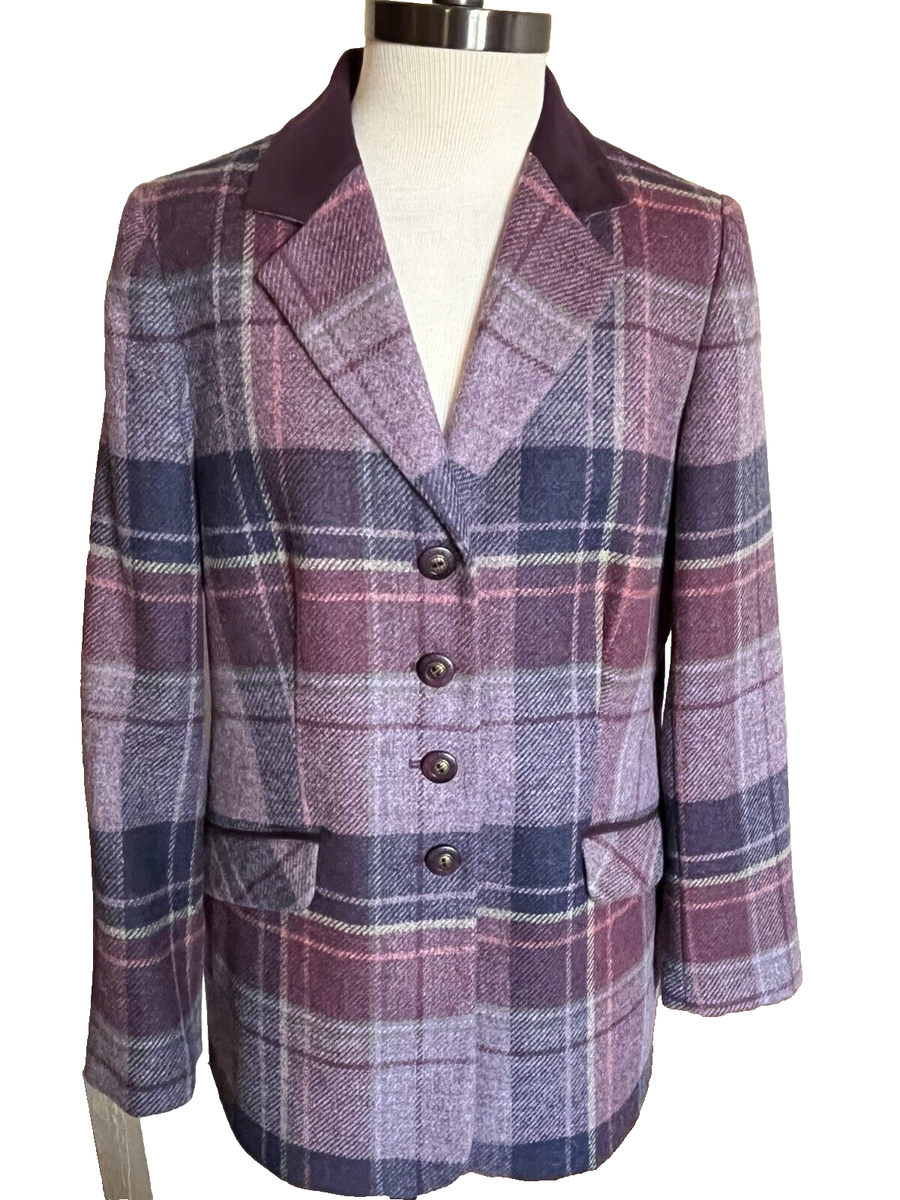 Equorian Heritage Jacket Blazer Womens US Size 12 UK 14 Wool Tweed