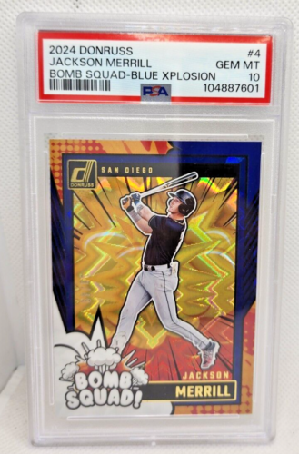 2024 PANINI DONRUSS JACKSON MERRILL BOMB SQUAD BLUE XPLOSION 19/49 SAN DIEGO