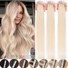 THICK Tape In 100 Remy Human Hair Extensions Skin Weft FULL HEAD Blonde Ombre