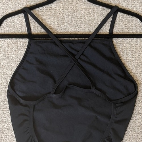 SPEEDO Black Blue Gray Stiped One Piece Performance Swimsuit size 14 - Picture 3 of 14
