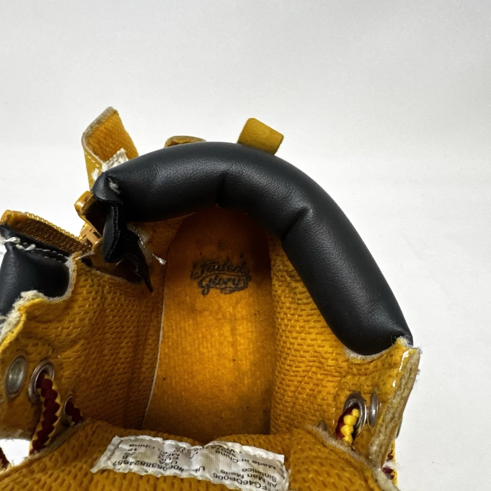 Botas de trabajo Faded Glory para niños pequeños talla 8 marrón tostado con cordones cremallera imitación cuero Foto 3 de 4