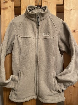 Jack Wolfskin Damen Fleecejacke Größe M/L Bege Top Zustand  Sehr warm