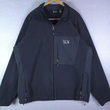 Mountain Hardwear Jacket Mens 2XL Black Fleece Softshell Zip Hiking Outdoor