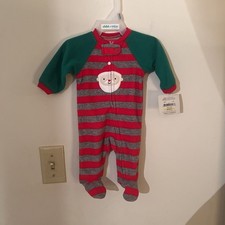 Carter's Christmas Santa Striped Footed Sleeper