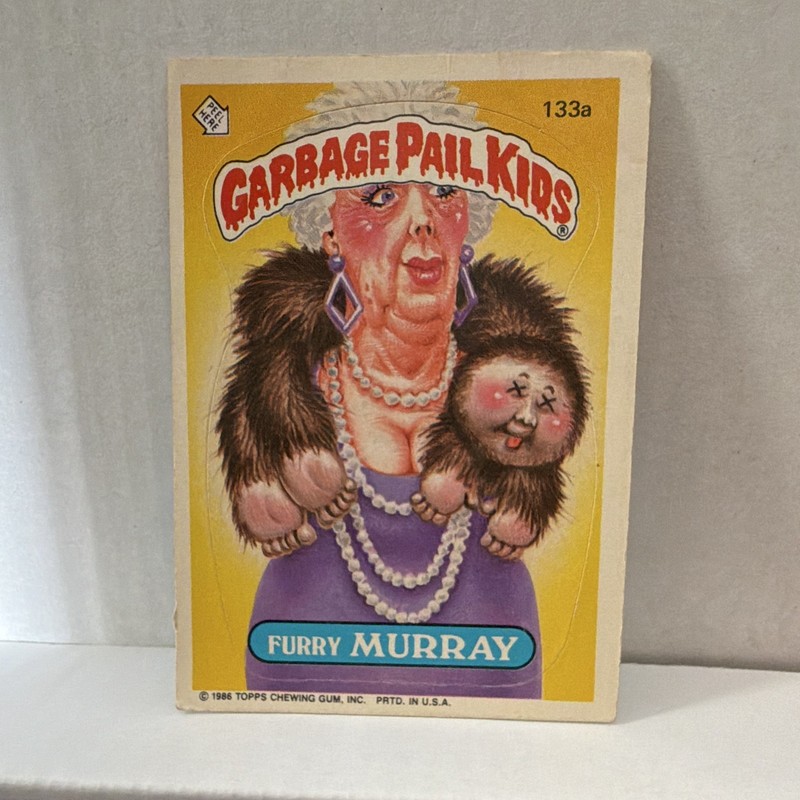Topps 1986 Garbage Pail Kids Series 4 #133a Furry Murray Sticker Card