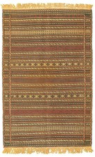 Tappeto turco vintage tessuto a mano 3'2" x 4'10" tradizionale lana kilim tappeto