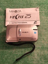 VINTAGE MINOLTA VECTIS 25 35mm FILM CAMERA WITH INSTRUCTION MANUAL