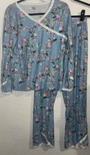 Garnet Hill Women  sSz S Organic Cotton Pajama Pants Set Floral Print Cottagecore