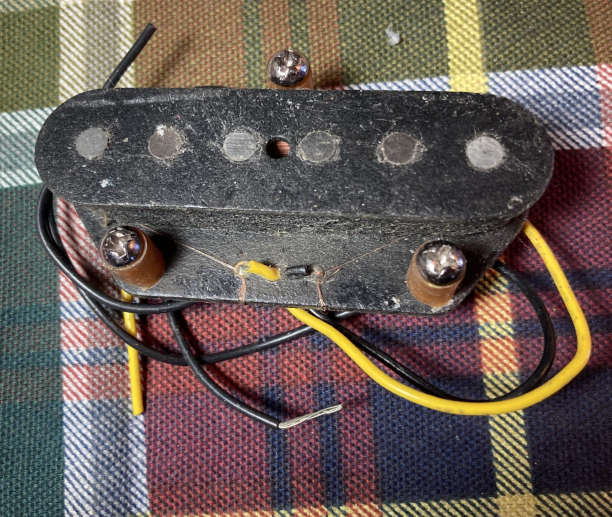 Vintage Early 1990s Telecaster Guitar Flat Poles Alnico Bridge Pickup~ 6.9k~Tele