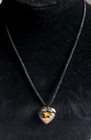 Cloisonne Birds In Flight Puffy Heart Pendant Double Sided On Black 18" Cord — photo 3